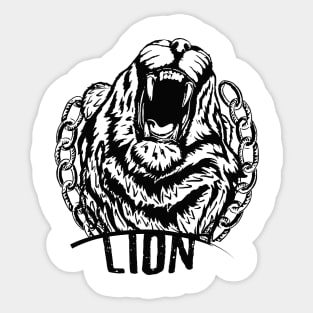 Lions Wildlife King Retro T-Shirt Sticker